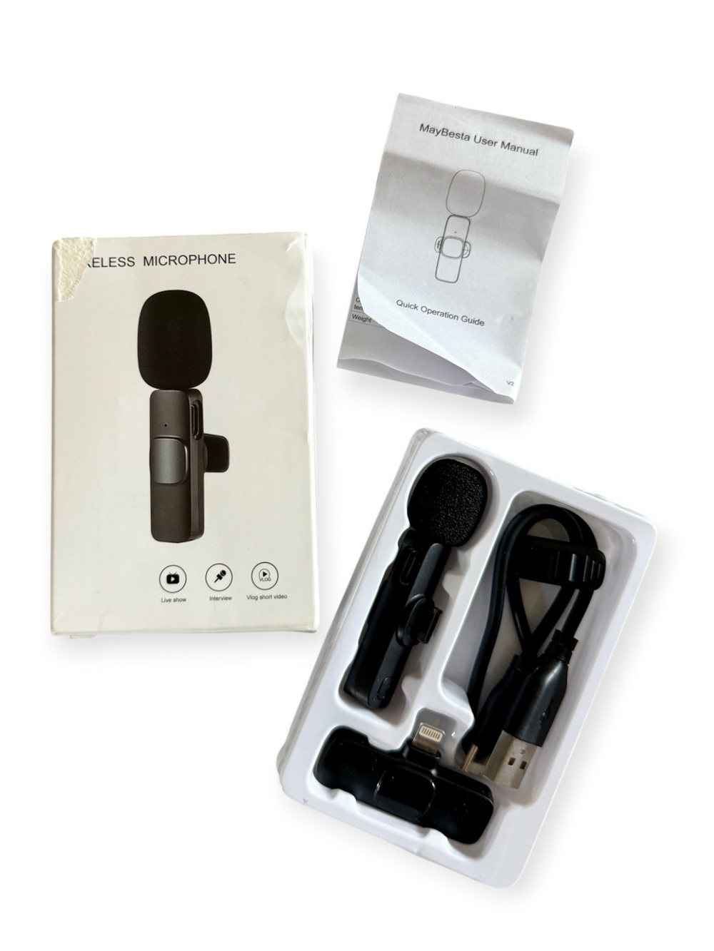 Maybesta Wireless Clip-On Microphone for iPhone Lightning